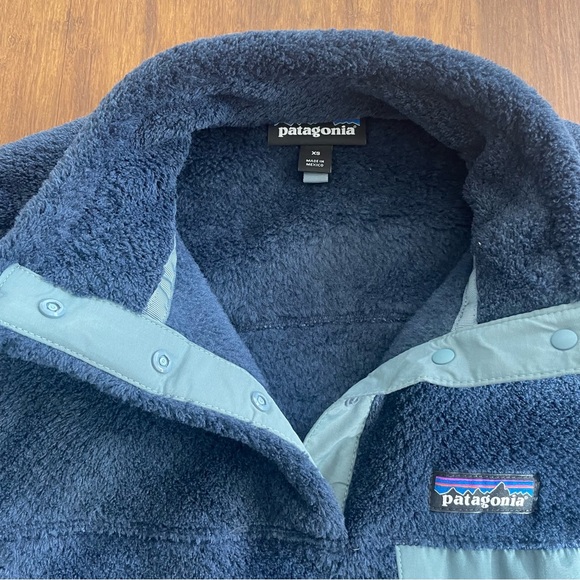 Patagonia Sweater Women XS Fleece Retool Snap T Pullover Jacket Navy Blue X-Smal - Picture 3 of 12